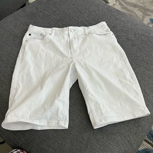 Calvin Klein White denim Bermuda Shorts
